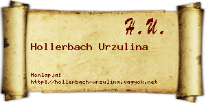 Hollerbach Urzulina névjegykártya